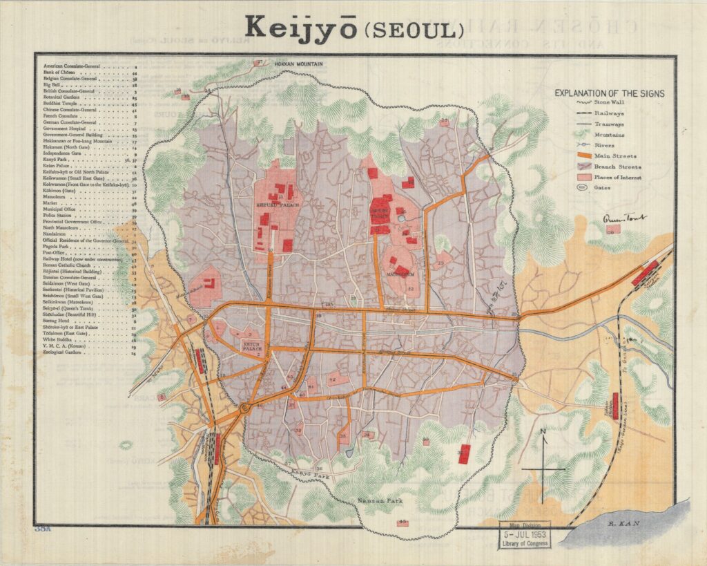 Keio Guide Map Japanese city-planning of Keijo (modern-day Seoul) | From City to Home ...